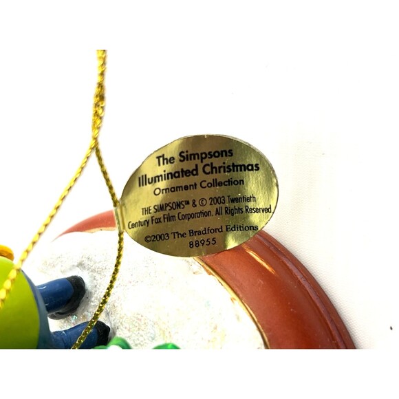 SIMPSONS Bradford Tree Ornament Illuminated "Stuck on Christmas" Bart Milhouse - Picture 5 of 9